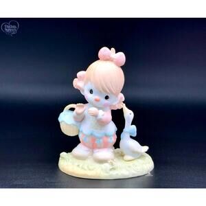 Precious Moments Girl with Goose Figurine - Sweet Vintage Charm!
